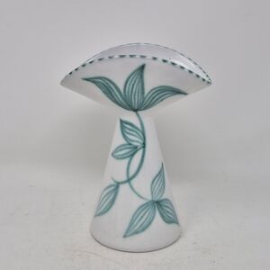 Norwegian Pottery Vase With Leaf Pattern